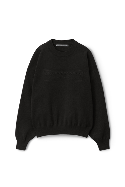 Shop Alexander Wang Pullover Sweater In Soft Ribbed Chenille In Black