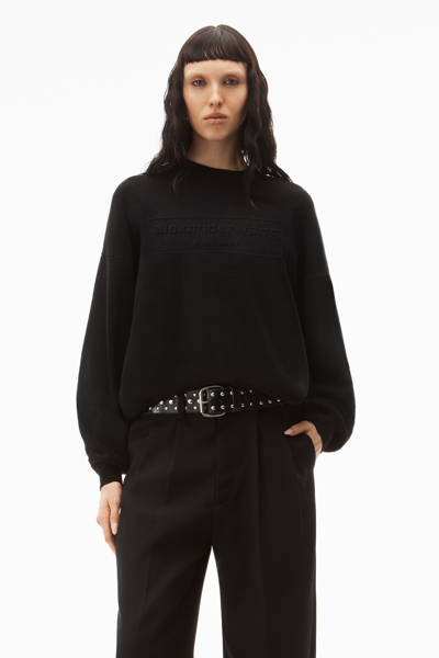 Shop Alexander Wang Pullover Sweater In Ribbed Chenille In Black