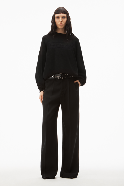 Shop Alexander Wang Pullover Sweater In Soft Ribbed Chenille In Black