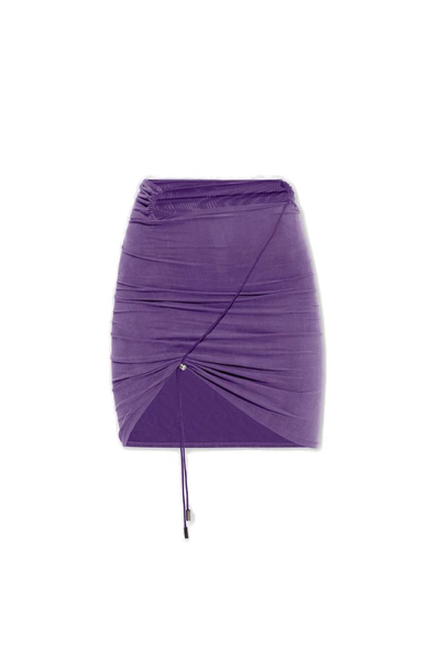 Shop Jacquemus Asymmetric Mini Skirt In Purple