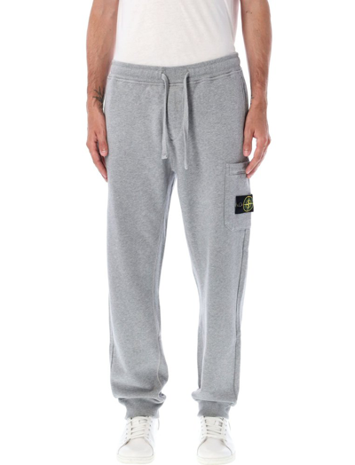 Shop Stone Island Logo Patch Drawstring Track Trousers In Grey