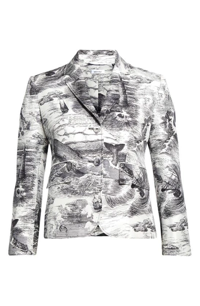 Shop Thom Browne Nautical Crop Silk Jacket In Black/ White