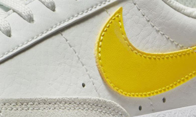 Shop Nike Kids' Blazer Low '77 Low Top Sneaker In White/ White/ Opti Yellow