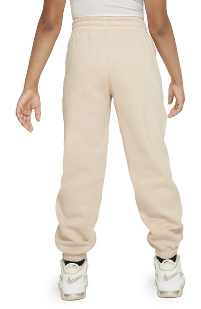 Shop Nike Kids' Sportswear Club Fleece Sweatpants In Sanddrift/ White