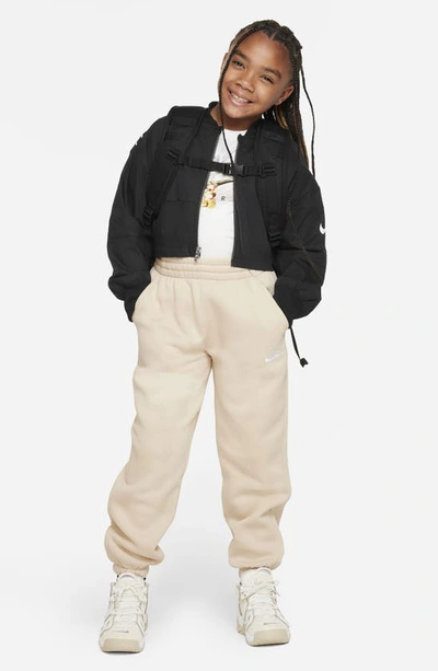 Shop Nike Kids' Sportswear Club Fleece Sweatpants In Sanddrift/ White