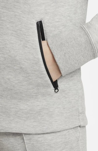 Shop Nike Kids' Tech Fleece Full Zip Hoodie In Dark Grey Heather/ Black