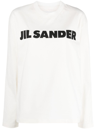 Shop Jil Sander Logo Cotton T-shirt In White