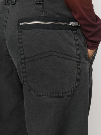 Shop Acne Studios Cargo Denim Jeans In Black