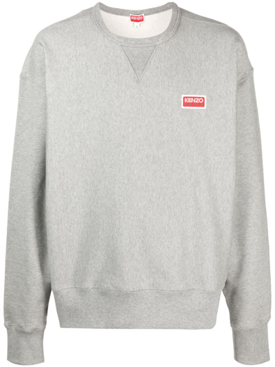 Shop Kenzo Paris Cotton Sweatshirt In Grey
