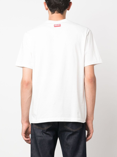 Shop Kenzo Tiger Varsity Classic Cotton T-shirt In White