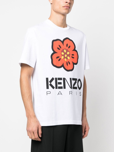 Shop Kenzo Boke Flower Cotton T-shirt In White