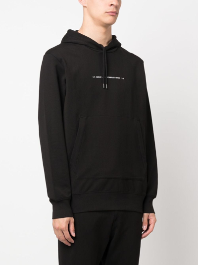 Shop C.p. Company Logo Cotton Hoodie In Black