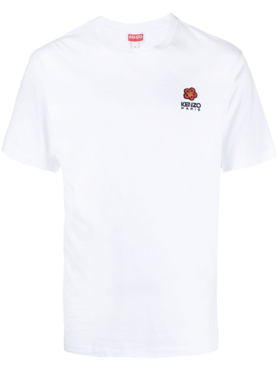 Shop Kenzo Boke Flower Crest Cotton T-shirt In White