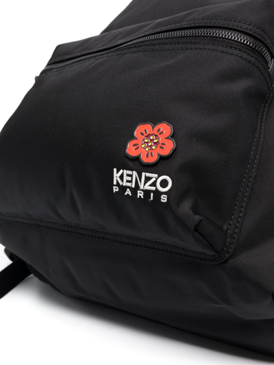Shop Kenzo Boke Flower Crest Backpack In Black