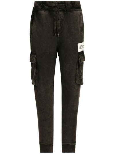 Shop Dolce & Gabbana Logo Cotton Trousers In Black
