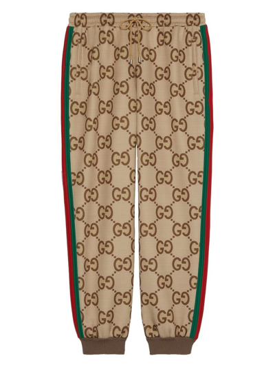 Shop Gucci Gg Supreme Track Pants In Beige