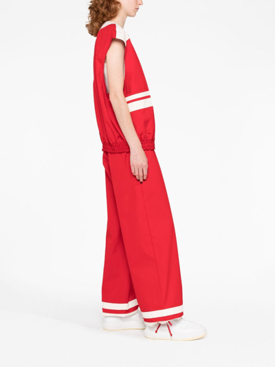 Shop Gucci Cotton Sleeveless Jacket In Red