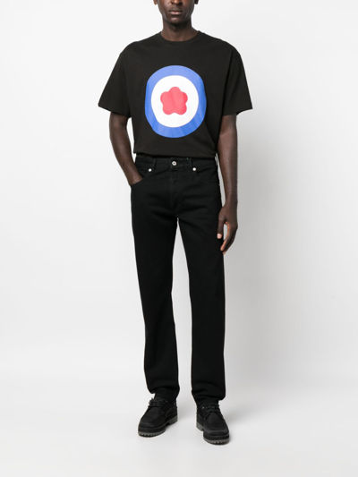 Shop Kenzo Target Oversize Cotton T-shirt In Black