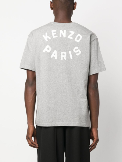Shop Kenzo Target Oversize Cotton T-shirt In Grey