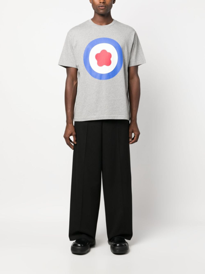 Shop Kenzo Target Oversize Cotton T-shirt In Grey
