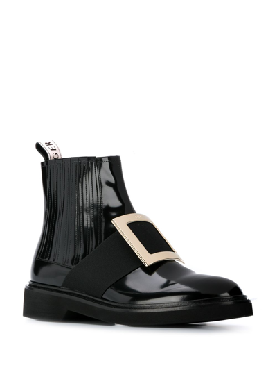 Shop Roger Vivier Viv Ranger Leather Boots In Black