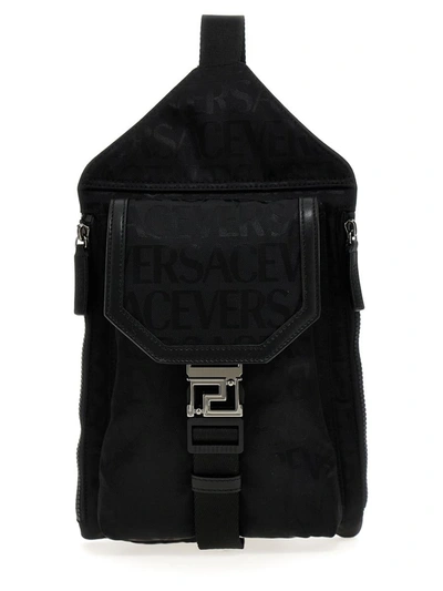 Shop Versace ' Allover' Crossbody Bag In Black