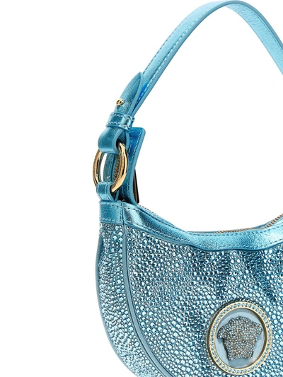 Shop Versace La Vacanza Mini La Medusa Leather Top Handle Bag