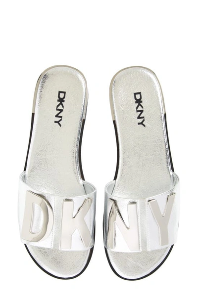 Shop Dkny Waltz Flat Sandal In Silver