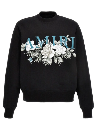 Shop Amiri Floral  Logo Sweatshirt In Black