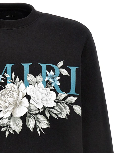 Shop Amiri Floral  Logo Sweatshirt In Black