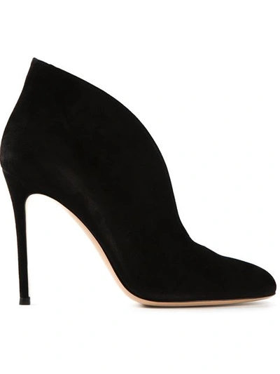 Gianvito Rossi Vania Suede High-back Ankle Boots In Black