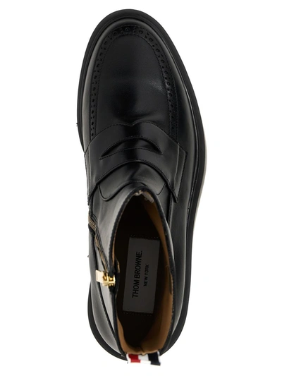 Shop Thom Browne 'penny Loafer' Ankle Boots In Black