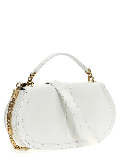 Shop Versace 'greca' Handbag In White