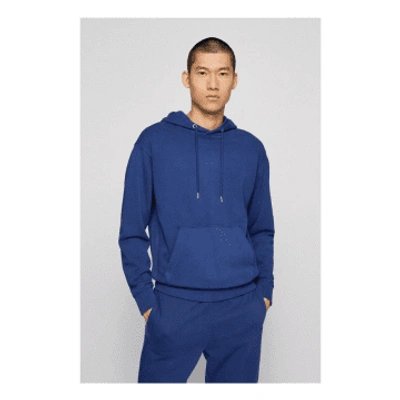 Shop Hugo Boss Navy Wefadehoody Jersey Sweatshirt In Blue