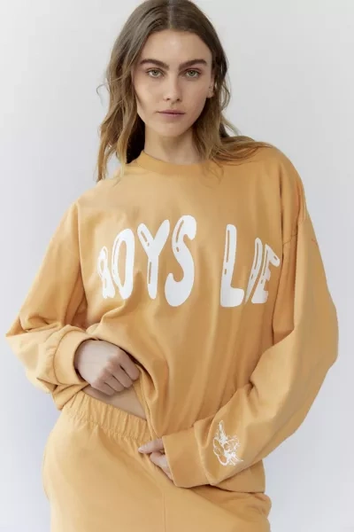 Shop Boys Lie Redwood Crewneck Sweatshirt In Orange, Women's At Urban Outfitters