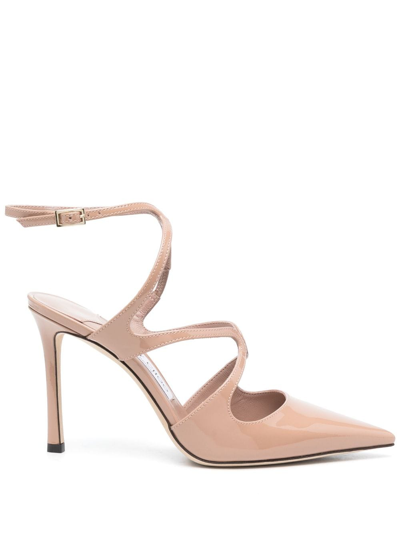 Shop Jimmy Choo Azia 95mm Patent Leather Pumps In Pink