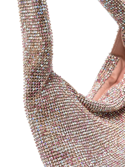 Shop Kara Mini Crystal Mesh Shoulder Bag In Pink