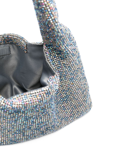 Shop Kara Crystal Mesh Armpit Shoulder Bag In 蓝色