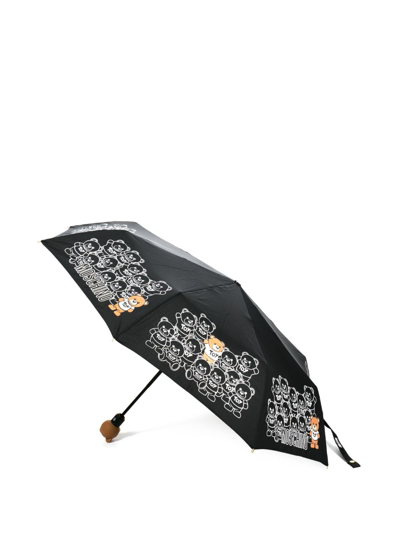 Shop Moschino Teddy Bear Graphic-print Umbrella In Black