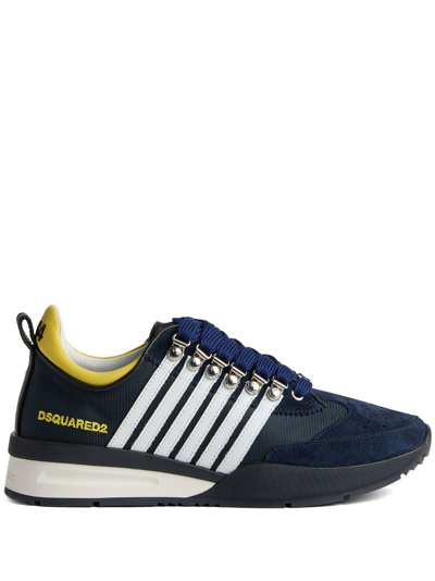 Shop Dsquared2 Striped Low-top Sneakers In 蓝色