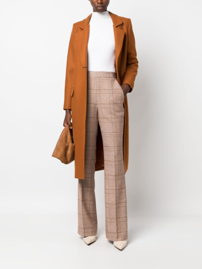 Twinset Plaid-check Flared Trousers In 中性色