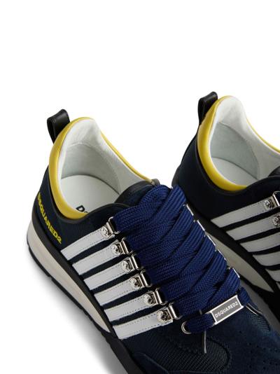 Shop Dsquared2 Striped Low-top Sneakers In 蓝色