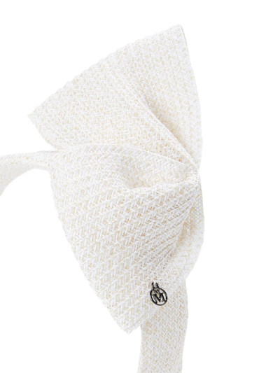 Shop Maison Michel Beth Interwoven Design Headband In White