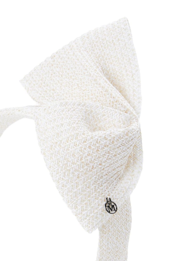 Maison Michel Beth Hemp Straw Headband In White