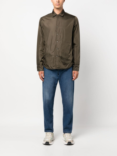 Aspesi Lilo Taffeta Padded Overshirt In Green