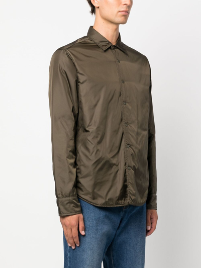 Shop Aspesi Lilo Taffeta Padded Overshirt In Green