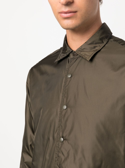 Shop Aspesi Lilo Taffeta Padded Overshirt In Green