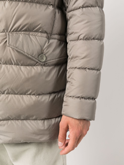 Herno Zipped Hooded Padded Coat In 灰色