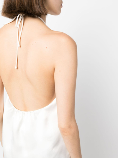 Shop Alice And Olivia Gathered-neck Open-back Top In 白色