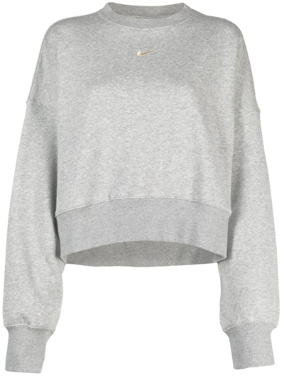 Shop Nike Logo-embroidered Sweatshirt In 灰色